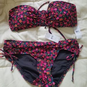 NWT Loft Bandeau Halter Bikini Set Size Large